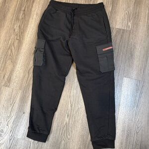 Prada Black Cargo Jogger Pants